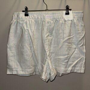 NWT Cotton On Body Flannel Boyfriend Boxer Short in Pink and Green Stripe